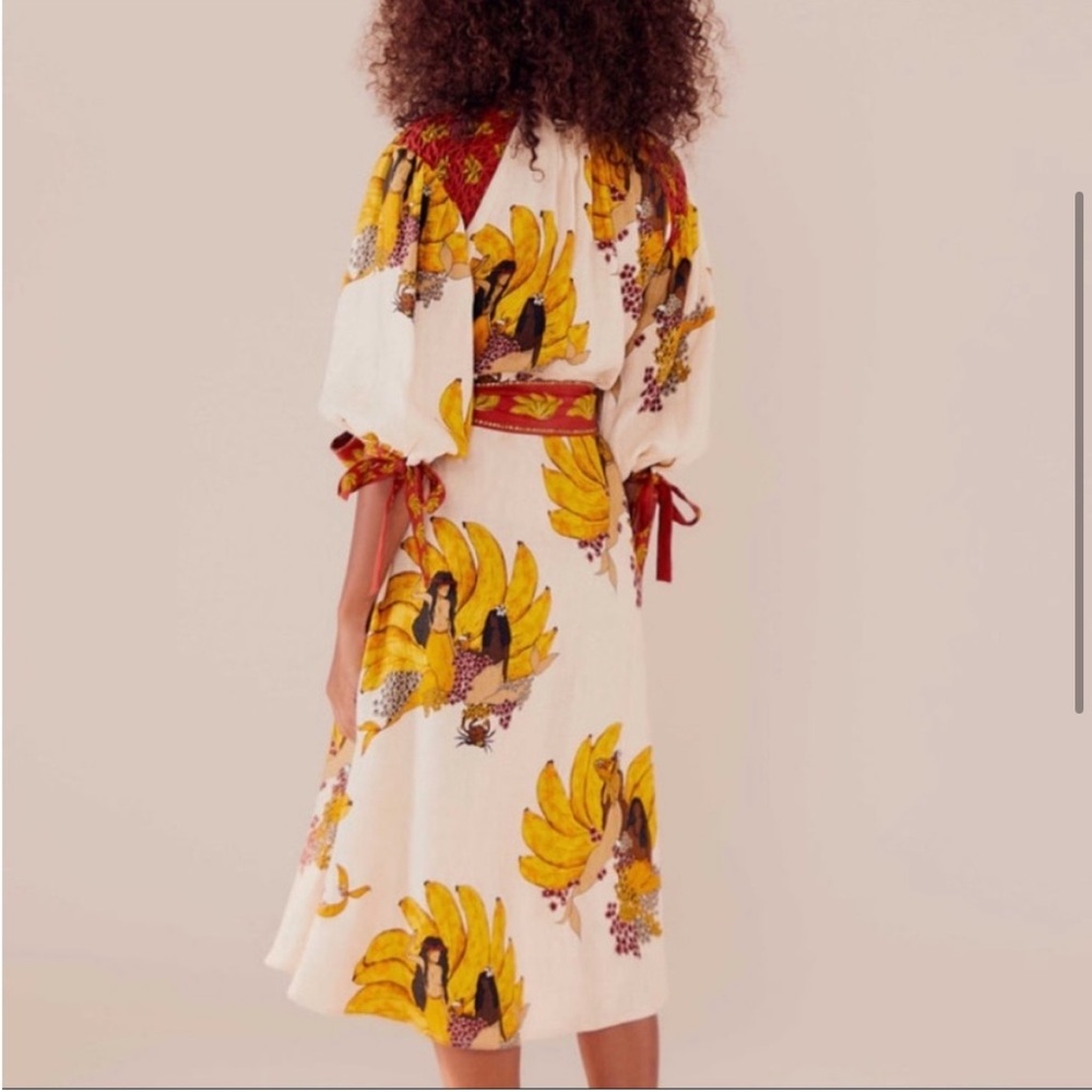 NWT Farm Rio Off White Mermaid Dress Midi Length - Picture 2 of 12